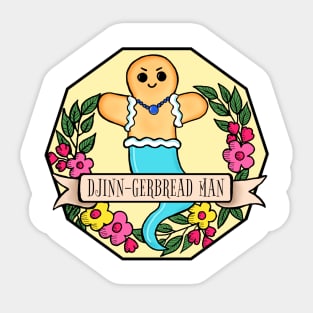 Djinn-gerbread Man : Cute Tea Party Djinn Pun Sticker